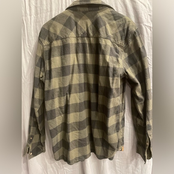 Men’s casual green plaid button down long sleeve 10 tree shirt size large - Picture 2 of 2